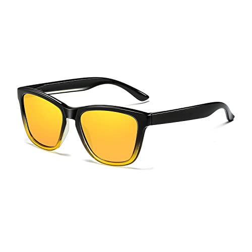 A18:gradient Black Frames Mirrored Yellow Lens