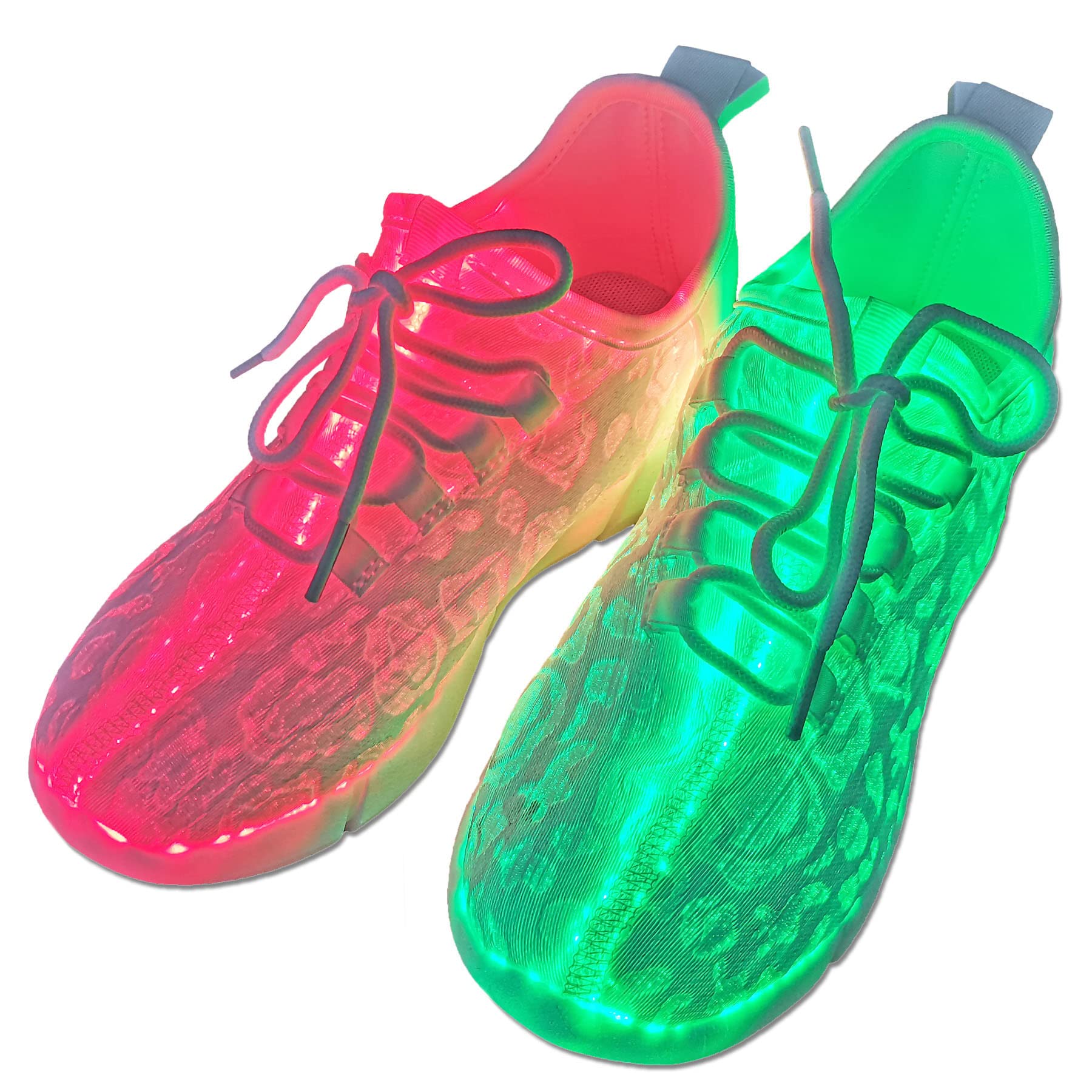 LED Light Up Fiber Optic Kids Sneakers - USB Rechargeable Glowing Shoes for Boys & Girls - Perfect for Night Running, Parties & Outdoor Activities