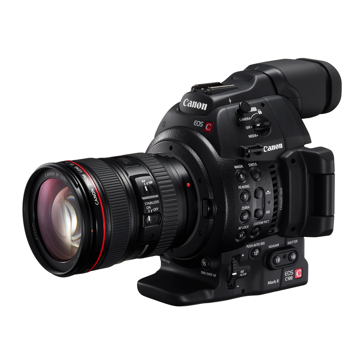 Canon EOS C100 Mark II Digital Cinema Camera with Dual Pixel CMOS AF & EF 24-105mm f/4L IS II USM Zoom Lens Kit - Professional 4K Video Recording for Filmmaking, Vlogging, and Documentary Production