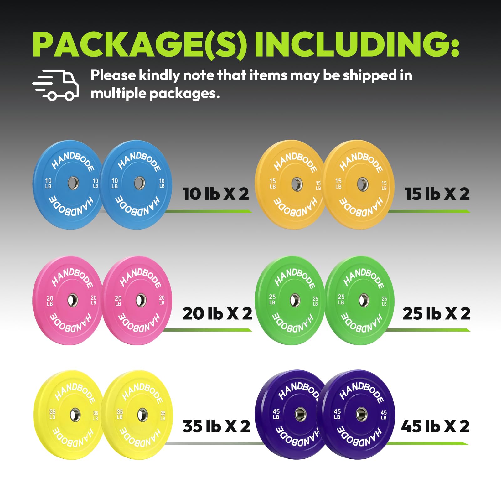 Olympic Rubber Bumper Plates Set - 10/15/20/25/35/45/55 lb Weight Plates for Home Gym, CrossFit & Strength Training - 2-Inch Thick Durable Rubber Weight Plates for Weightlifting, Powerlifting & Functional Fitness Workouts