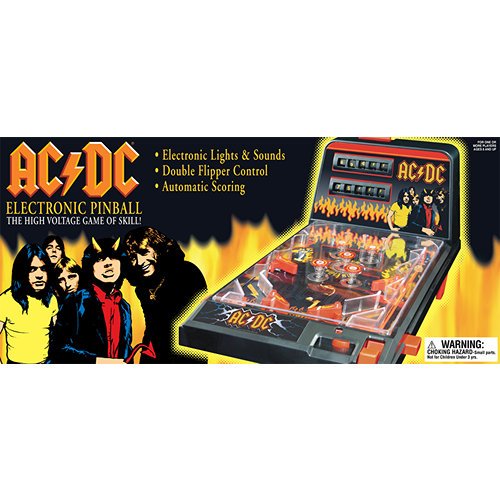 ICUP Inc. AC/DC Rock Band Themed Tabletop Pinball Machine - Compact Arcade Game for Home, Office & Game Room Entertainment