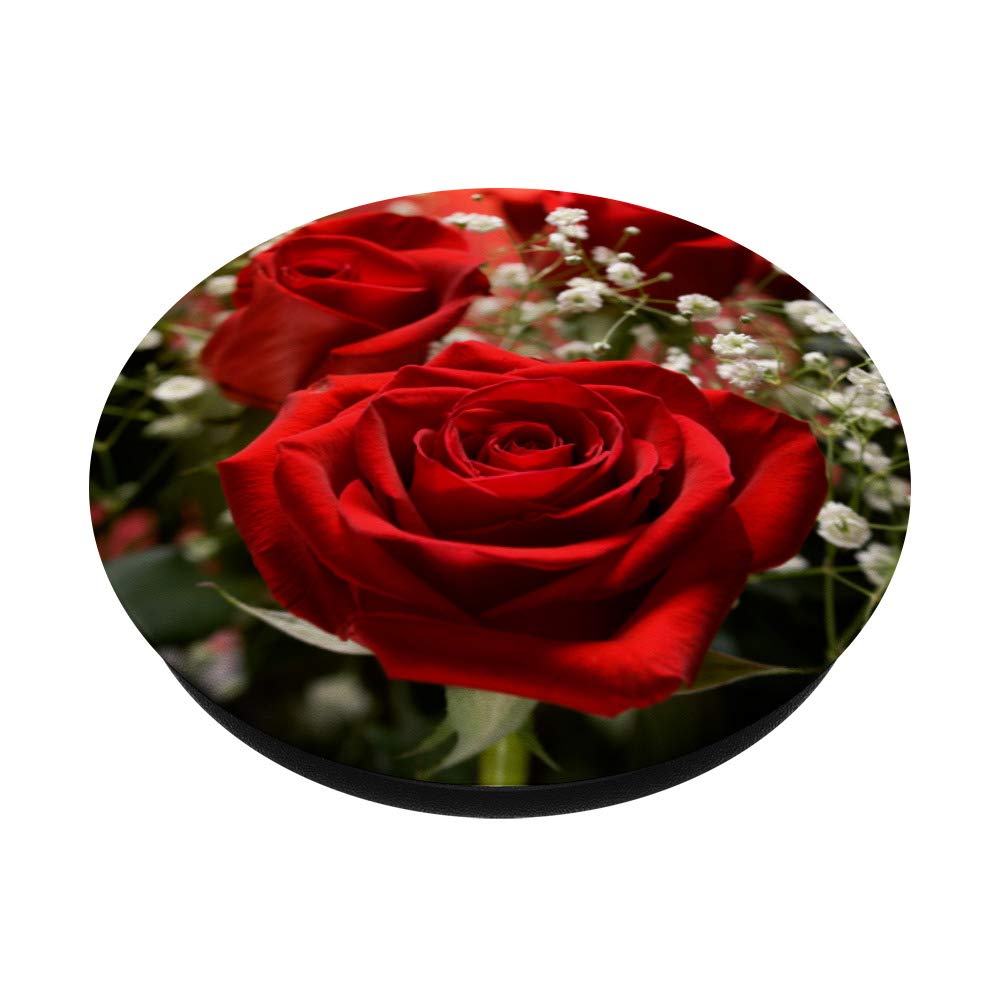 Rose Floral Red Rose Flower PopSockets PopGrip - Swappable Phone & Tablet Grip for iPhone, Samsung, iPad | Perfect for Selfies, Video Calls & Secure Holding