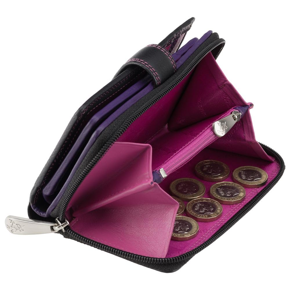 VISCONTI Women's Soft Leather Berry Multi Wallet - RFID Blocking Card Holder with 16 Slots, 2 ID Windows & 6 Pockets - Perfect Gift for Women in Elegant Rio Gift Box (Ideal for Work, Travel & Everyday Use)