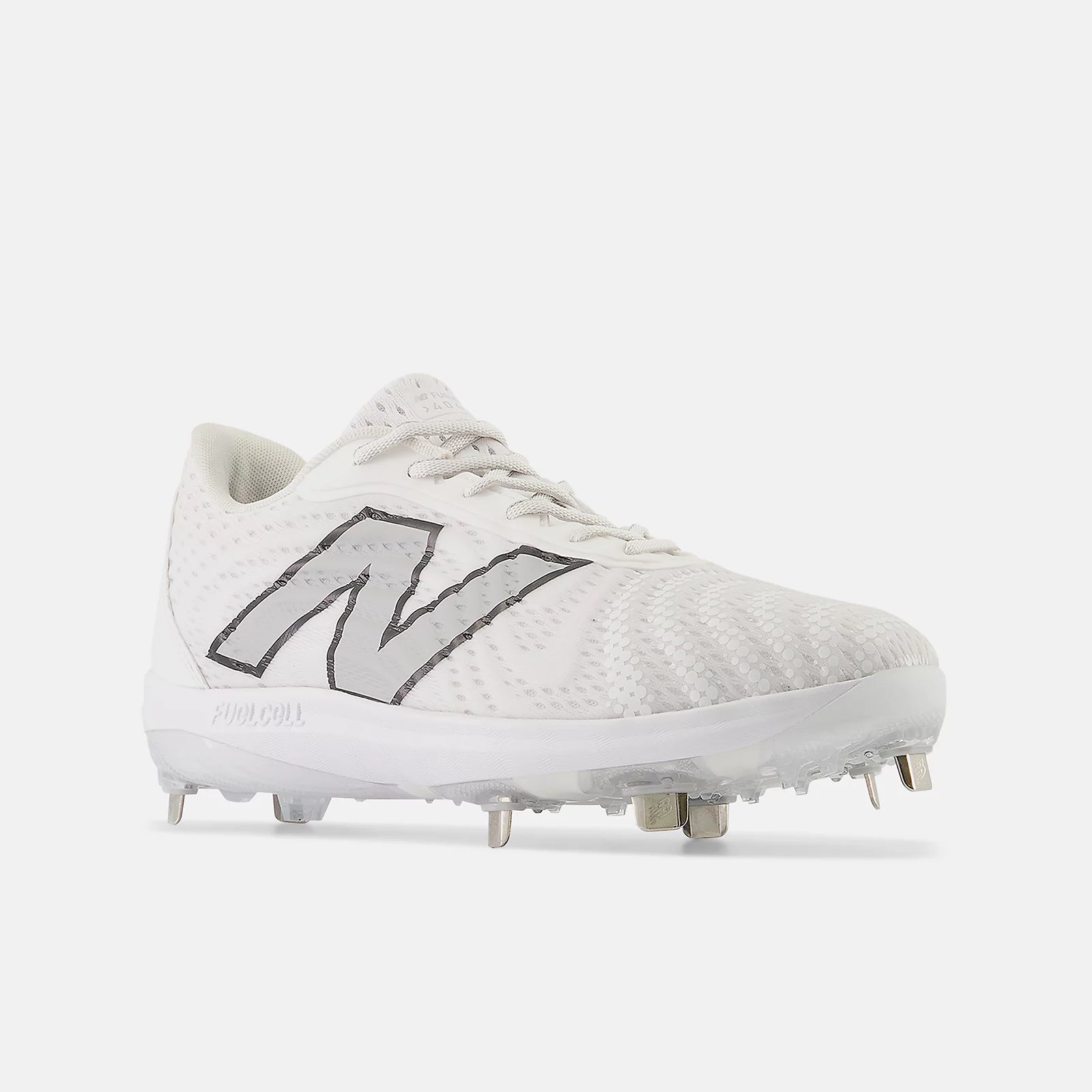 New Balance L4040TW7 White & Grey Low Baseball Cleats - Lightweight & Durable for Baseball, Softball & Training (Perfect for Games, Practice & Field Sports)