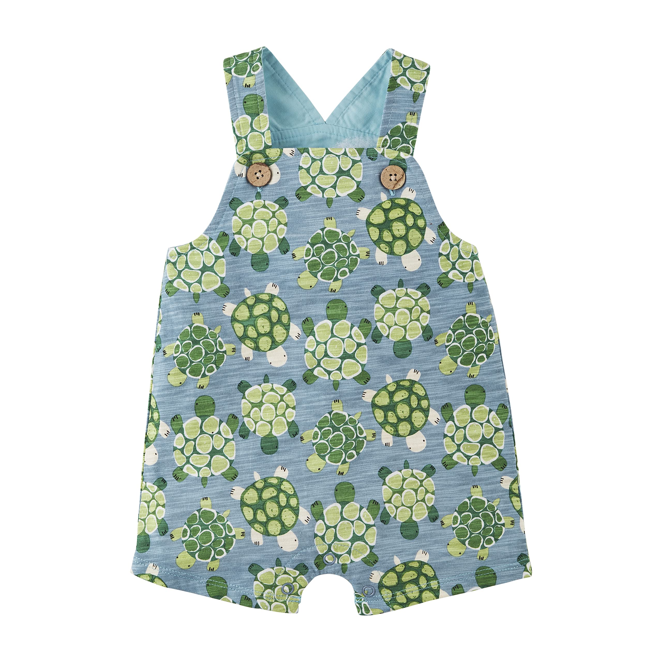 Mud Pie Baby Boy's Turtle Overalls - Adorable Green Turtle Print Romper for Newborns & Infants - Perfect for Playtime, Photo Shoots & Special Occasions