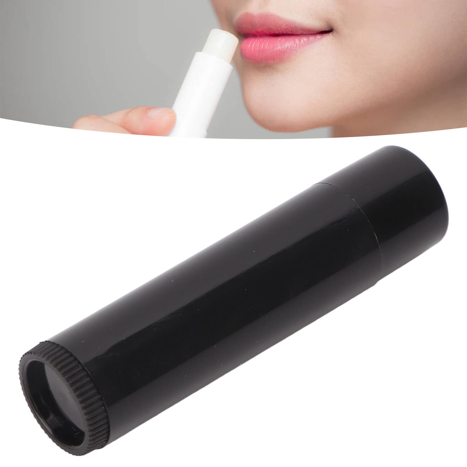 20Pcs Plastic Lip Balm Tubes - 4.2G Small Portable DIY Lipstick Containers for Homemade Chapsticks & Lip Balms (Black) - Perfect for DIY Cosmetics, Travel Essentials & Gift Making