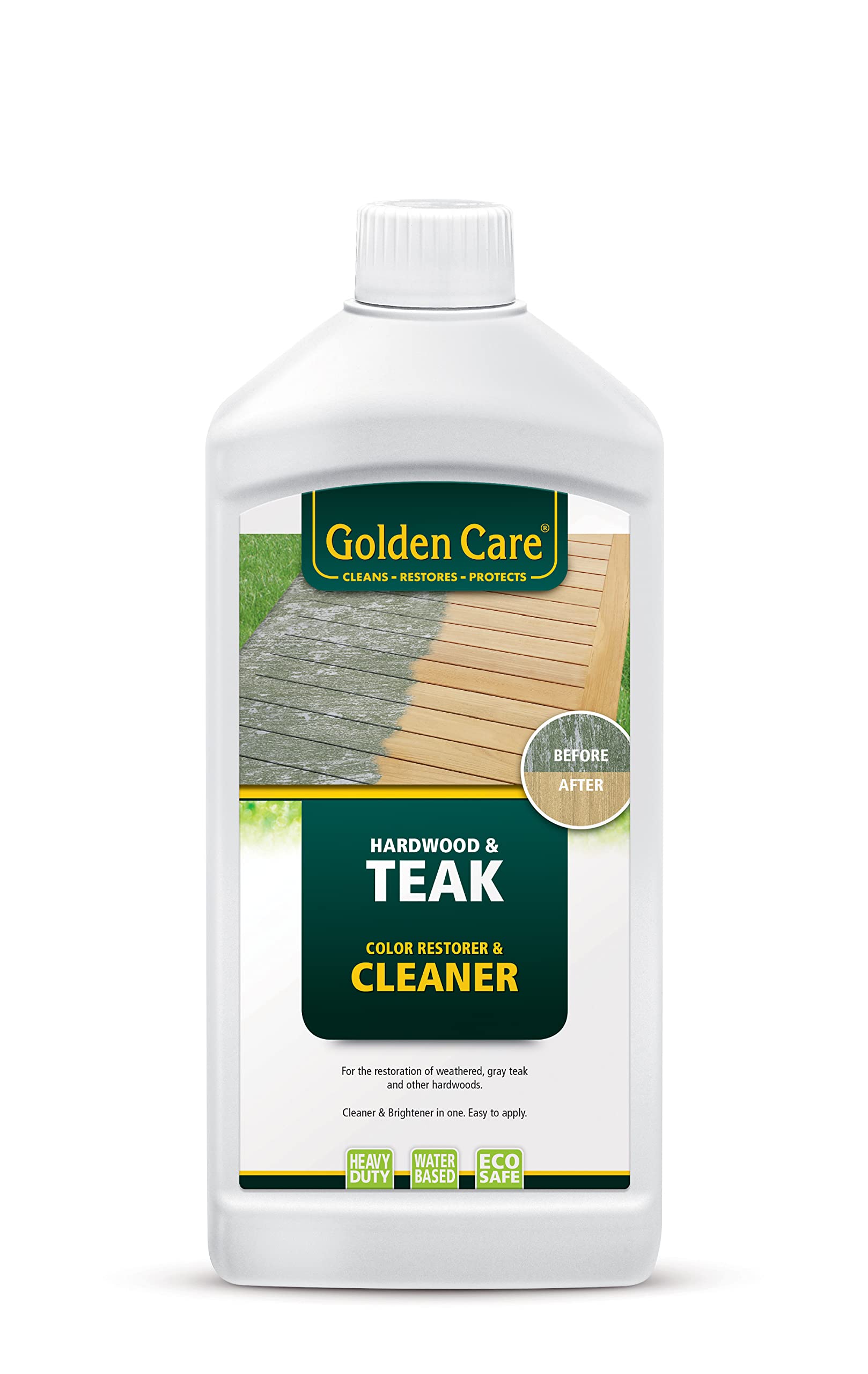 Premium Golden Care Teak Cleaner for Outdoor Furniture - Restores & Protects Wood - Ideal for Patio, Deck, and Garden Furniture Maintenance