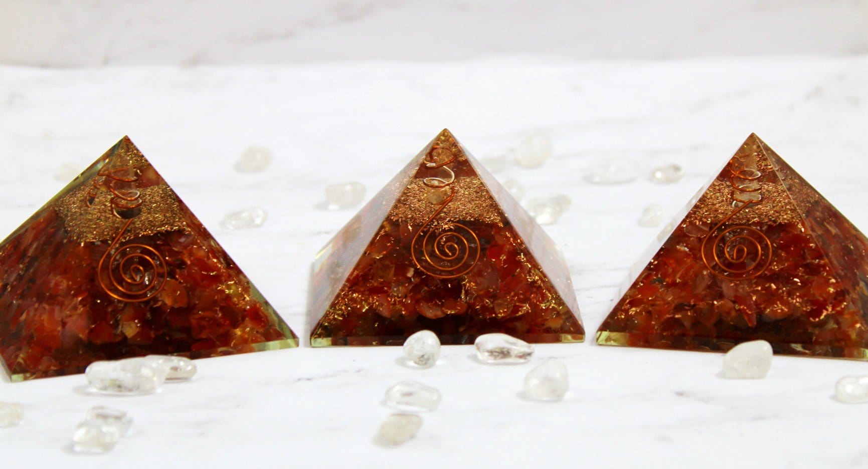 Natural Carnelian Orgonite Pyramid for Energy Healing, Chakra Balancing & Home Decor – Perfect for Meditation, Office Desk & Spiritual Gifts