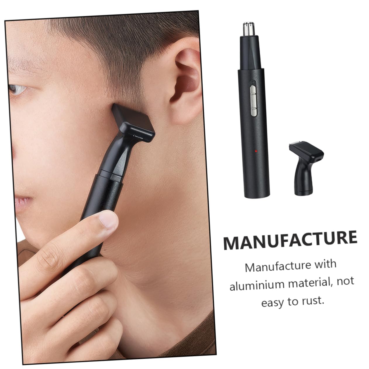 Rechargeable Electric Beard and Nose Hair Trimmer for Men - Painless Grooming Kit with Precision Blades - Perfect for Travel, Home & Office Use