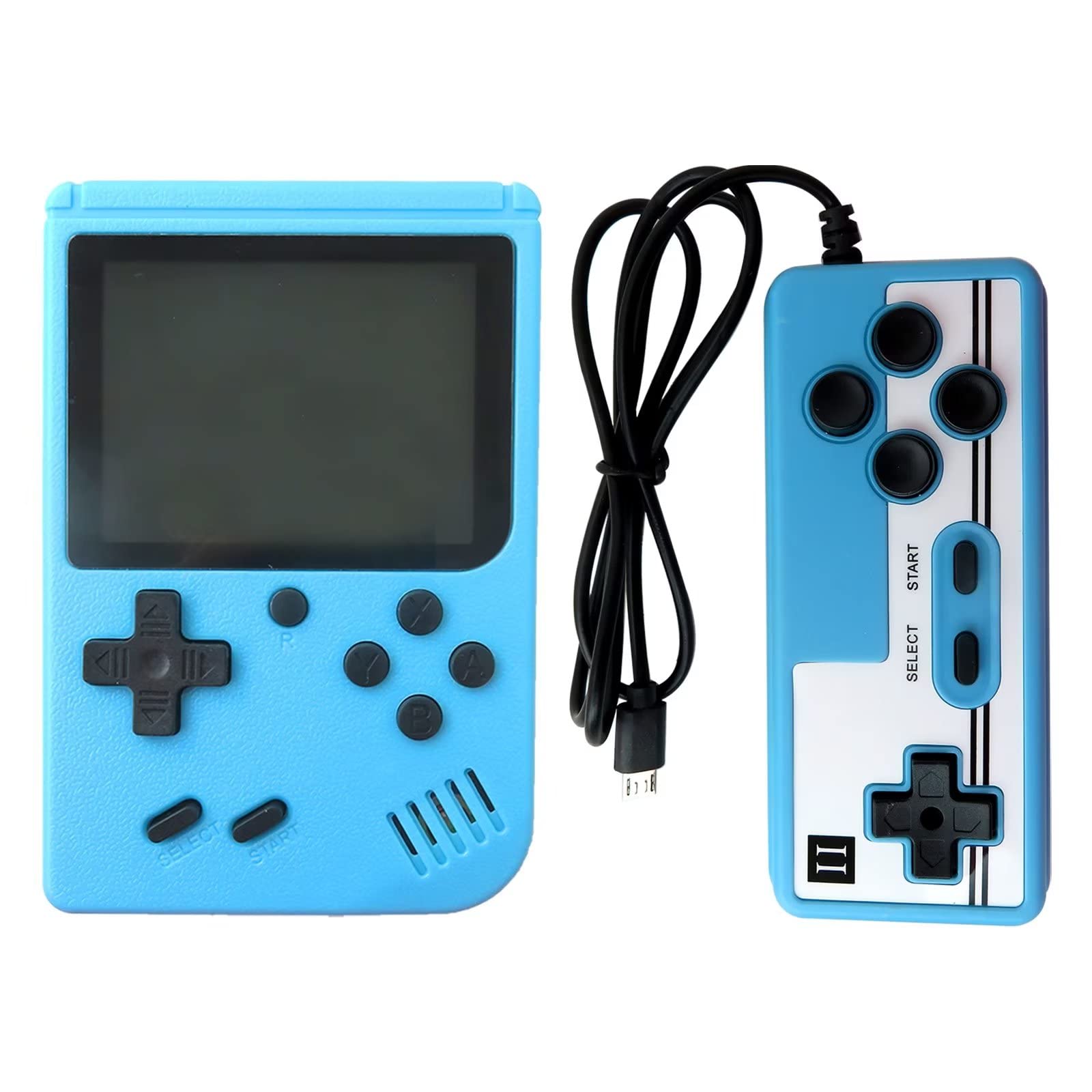 Retro 2-Player Portable Handheld Game Console - 3.0 Inch LCD 8-Bit Mini Video Game System with 500 Built-in Classic Games (Blue) | Perfect Gift for Kids & Family Game Nights