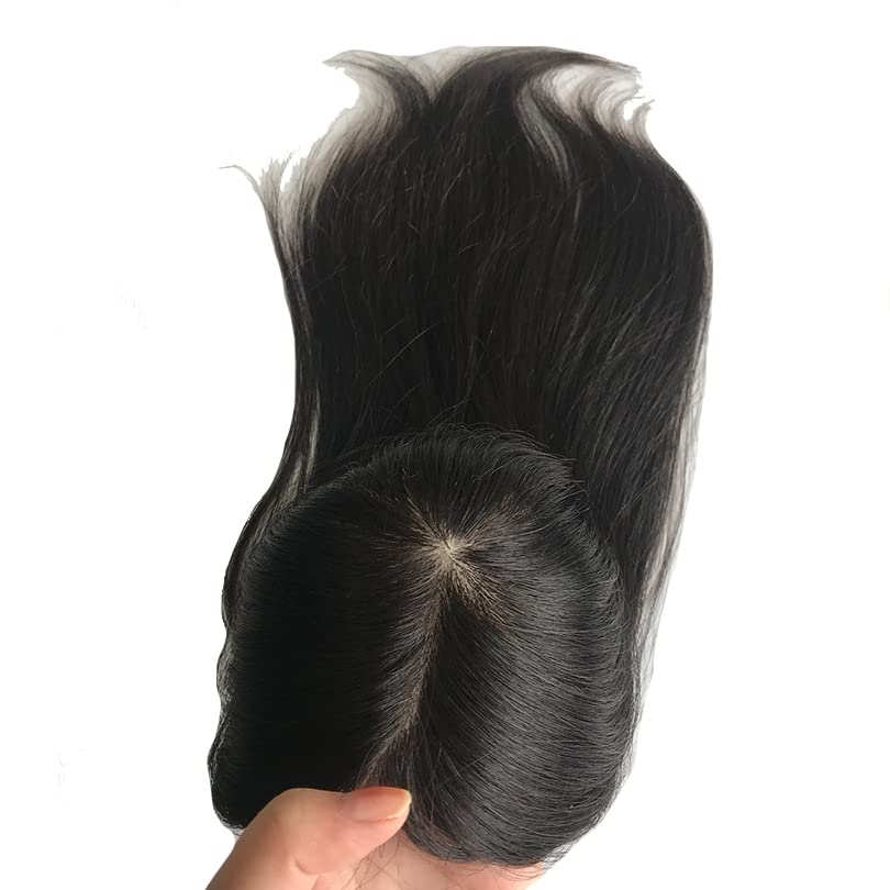 Handmade Silk Base Virgin Human Hair Topper 5