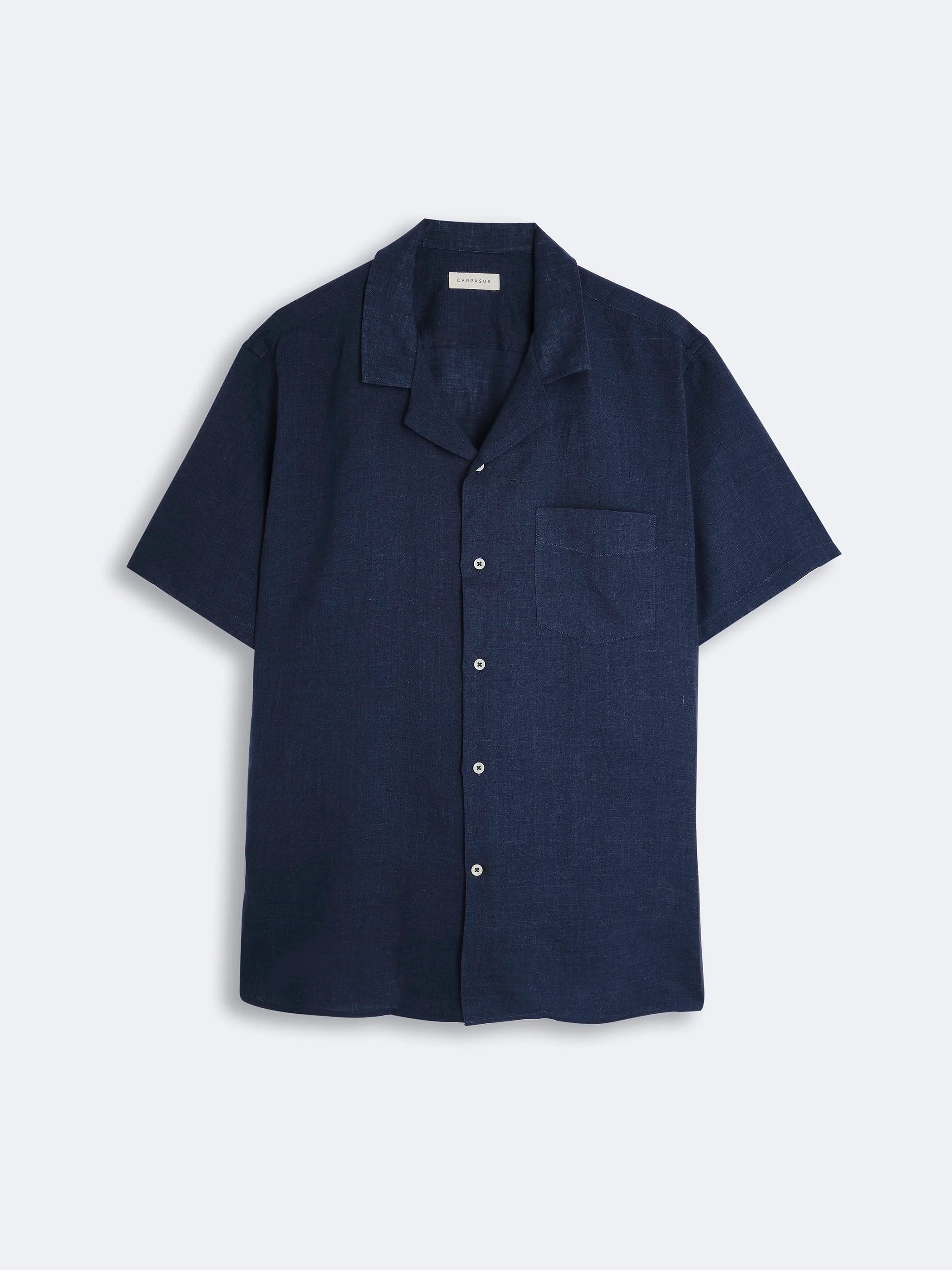 Premium Linen Short Sleeve Shirt for Men - Breathable & Comfortable Summer Casual Wear - Maloja Navy Blue - Perfect for Beach, Travel & Outdoor Activities