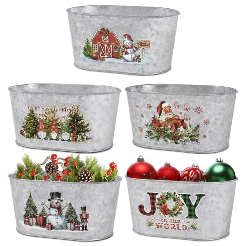 5pcs-oval Tin Buckets-4