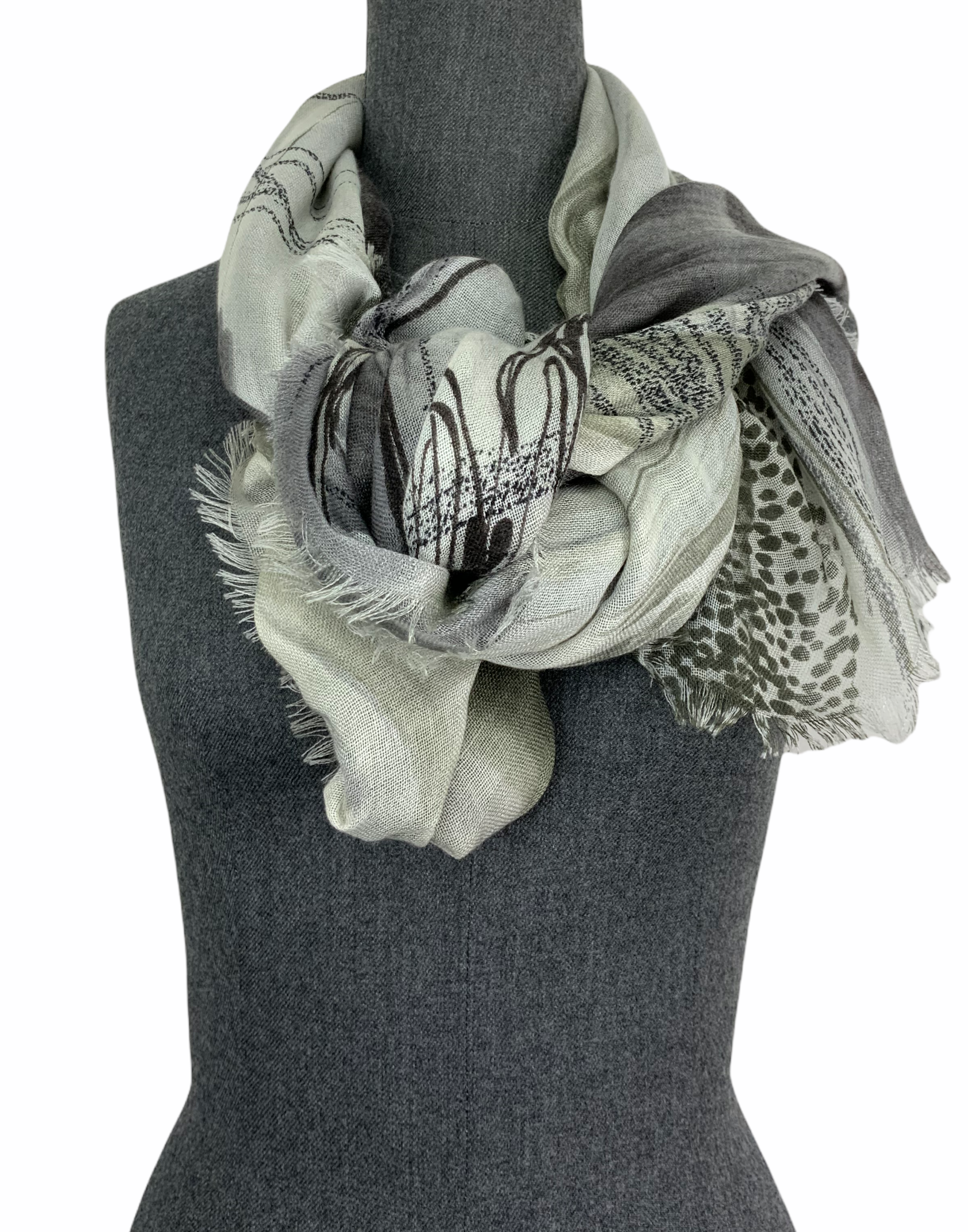 Loro Piana Floral Print Cashmere Shawl Scarf - 100% Pure Cashmere Wrap, Luxury Women's Fashion Accessory for Evening Parties, Weddings & Special Occasions
