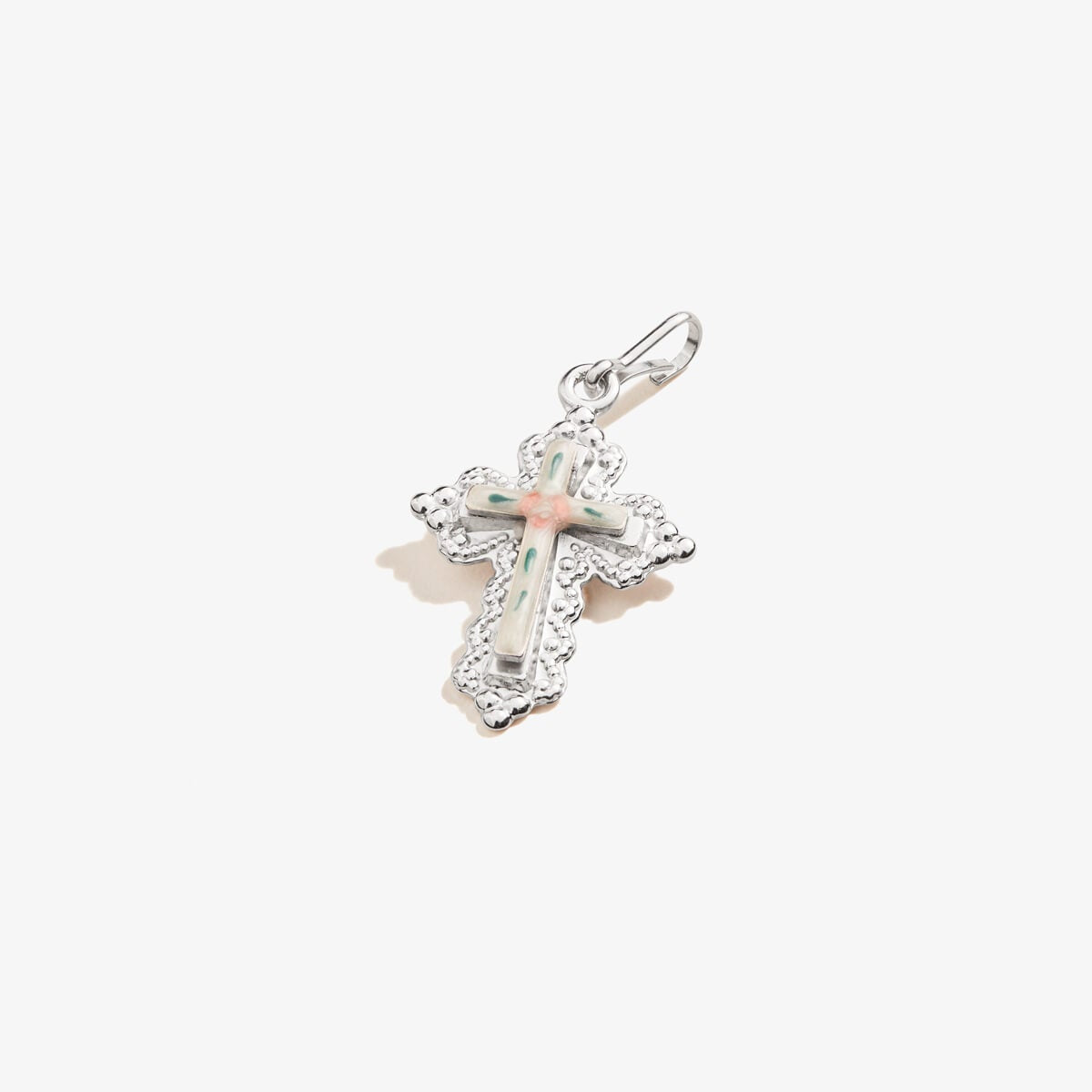 Floral Cross Charm Necklace for Women - Elegant Religious Jewelry Gift for Baptism, Confirmation & Church Events