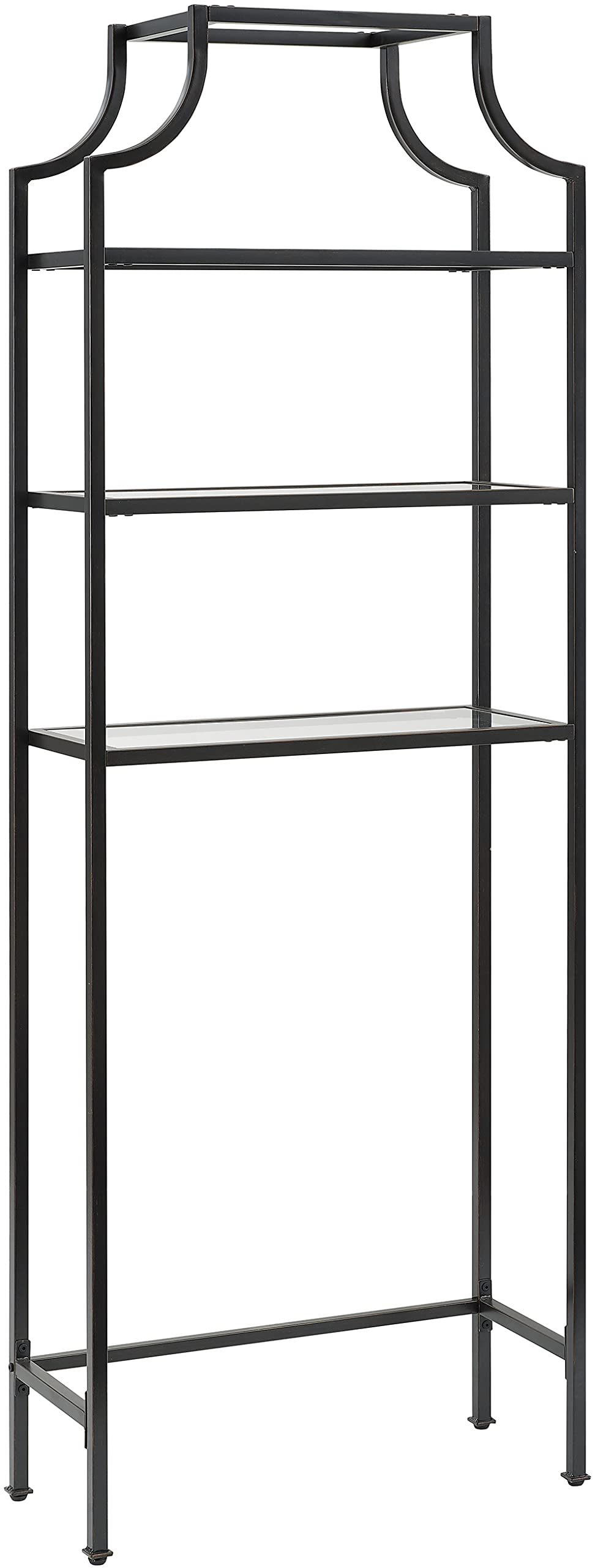 Crosley Aimee Over The Toilet Storage Cabinet with 3 Shelves - Oil Rubbed Bronze Bathroom Organizer for Towels, Toiletries & Cosmetics - Space Saving Solution for Small Bathrooms