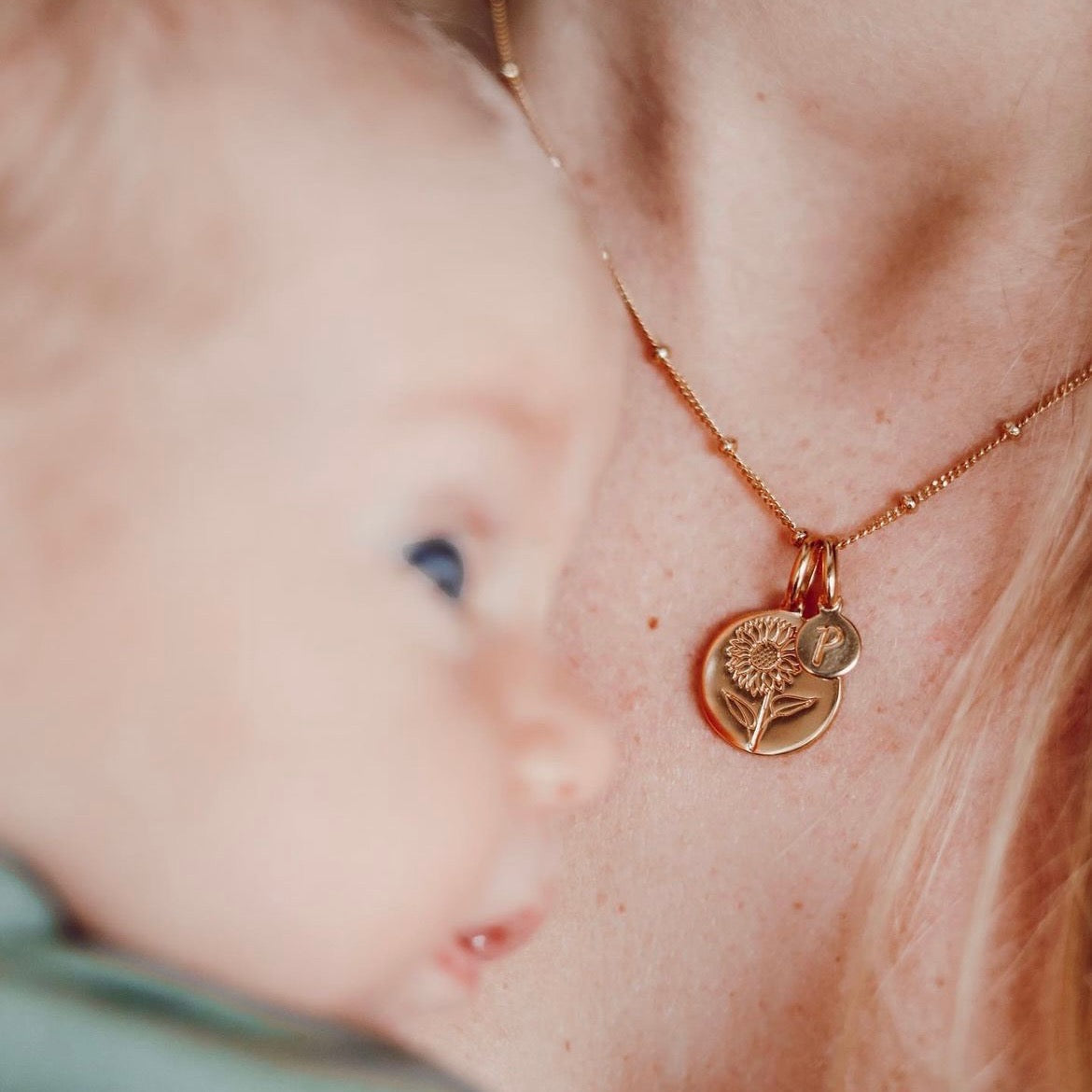 Personalized Wildflower Necklace with Initial Charm - Perfect for Birthdays, Anniversaries & Everyday Elegance