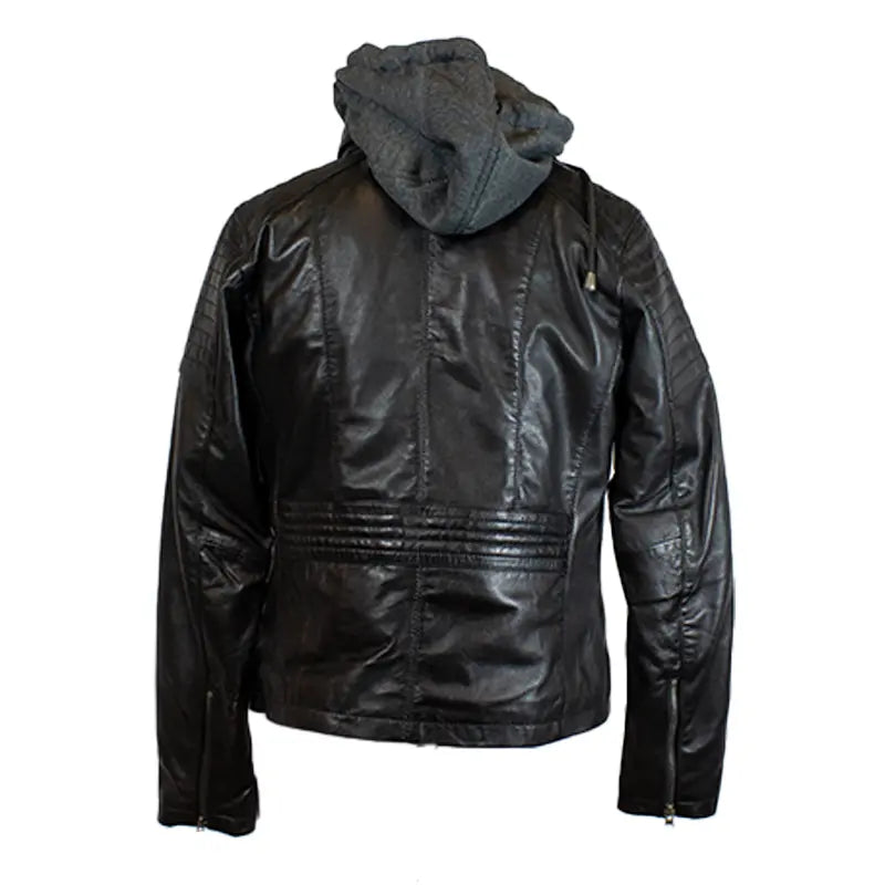 BOL Women's Hooded Leather Jacket - Stylish Faux Leather Coat with Zipper Closure, Warm Winter Outerwear for Casual Outfits & Streetwear Fashion