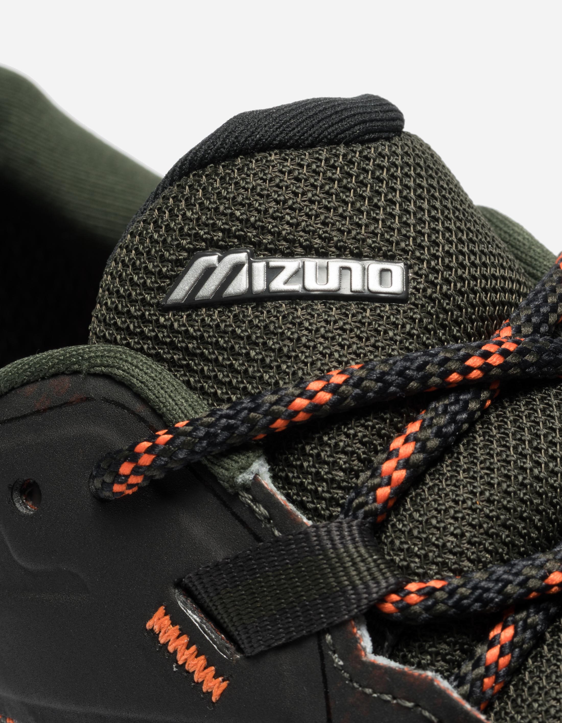 Maharishi Mizuno Wave Mujin LS GTX Trail Running Shoes - Vibrant Orange/Cool Gray/Pine Green for Men | Waterproof Hiking & Outdoor Adventure Footwear