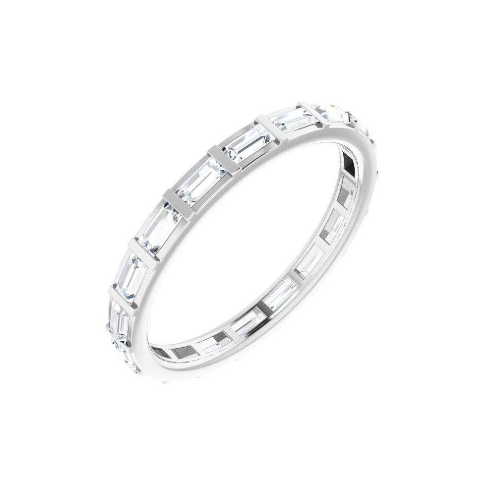 Sonia Jewels Diamond Eternity Ring for Women - 14K White Gold Stackable Wedding Band, Anniversary Gift for Her - Perfect for Proposals, Engagements & Special Occasions