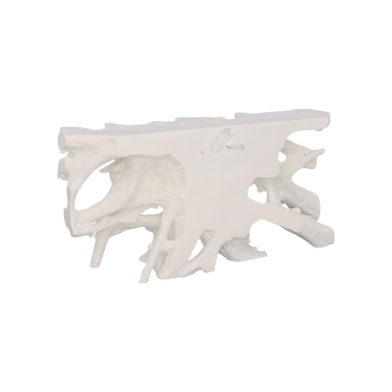Modern White Console Table with Cast Root Design - Perfect for Entryway, Living Room & Hallway Decor
