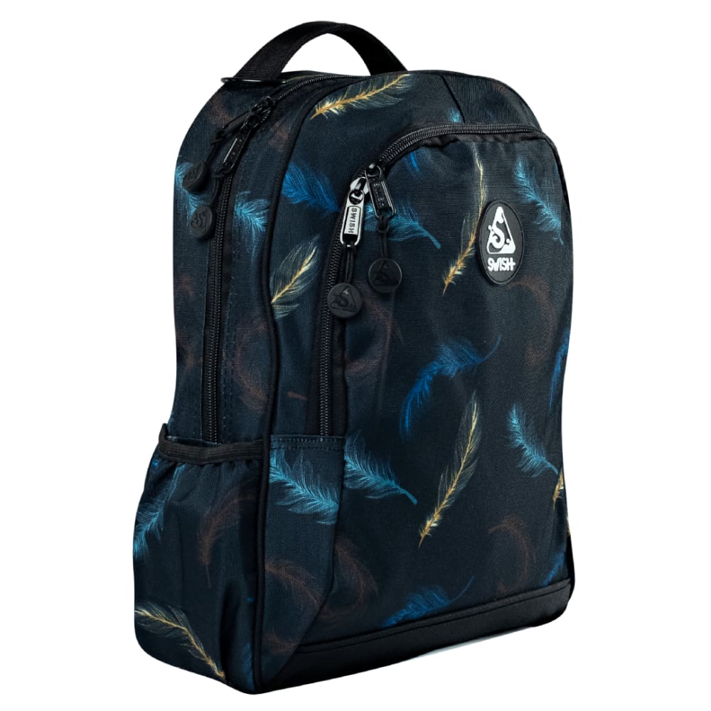 Swish Kids Backpack with Feather Design - Lightweight School Backpack for Boys & Girls, Durable Bookbag for Elementary Students - Perfect for School, Travel, and Daily Use