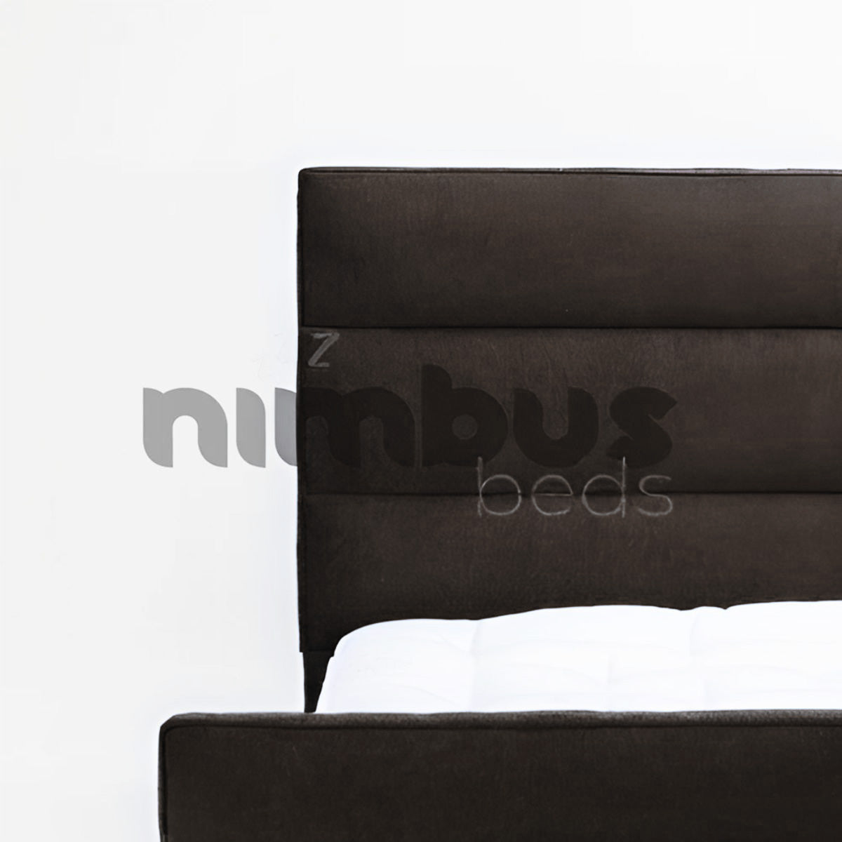 Horizontal Panel Bed Frame - Sturdy Wooden Bed Base with Slats for Mattress Support | Perfect for Modern Bedrooms, Guest Rooms & Dormitories