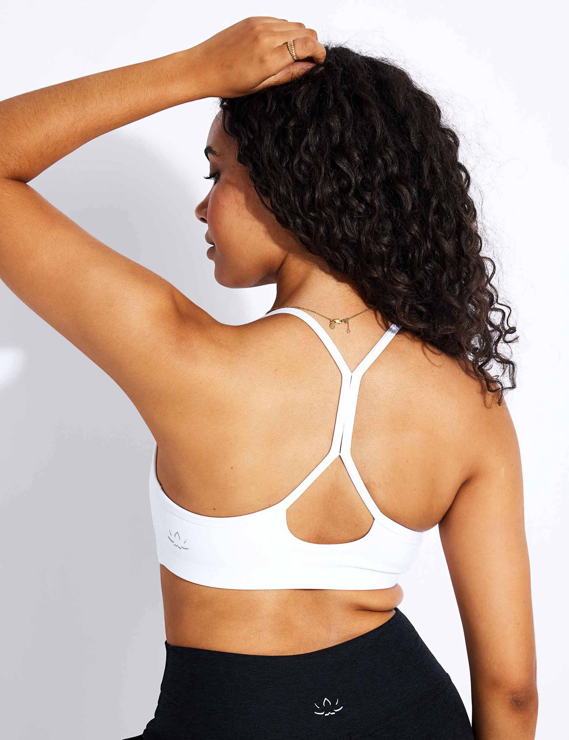 Spacedye Slim Racerback Bra for Women - Cloud White | Seamless Yoga Sports Bra | Perfect for Workouts, Running & Lounge Wear