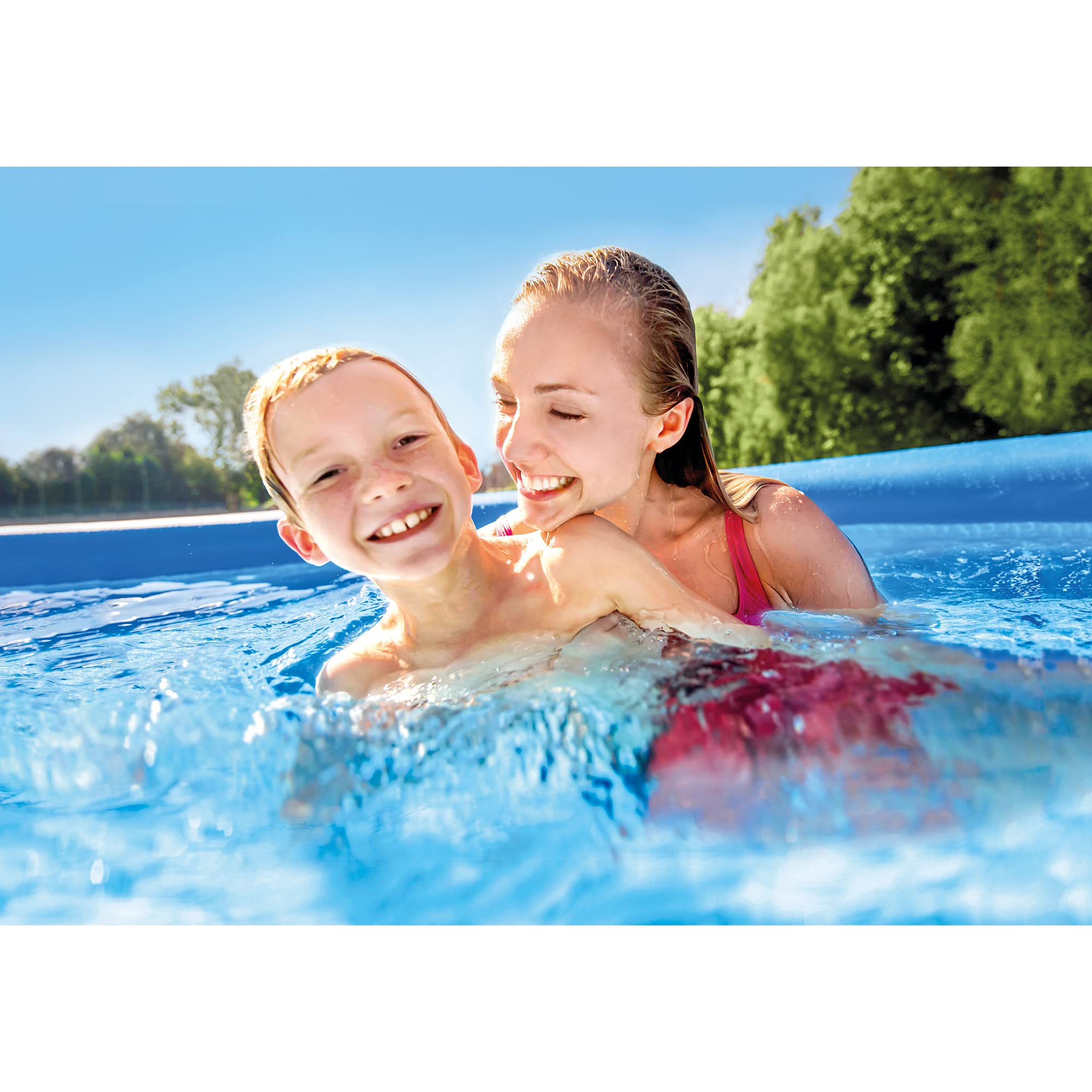 Intex 28157EH 15x33 Easy Set Above Ground Swimming Pool with Filter Pump - Perfect for Backyard Family Fun, Kids Play, and Summer Cooling