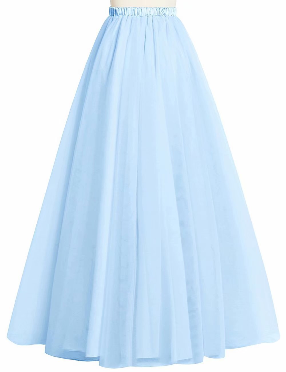Elegant Women's Long Tutu Skirt - High Waist Elastic Tulle Ball Gown for Evening Party, Prom, Wedding & Special Occasions | Perfect for Dances, Photoshoots & Formal Events