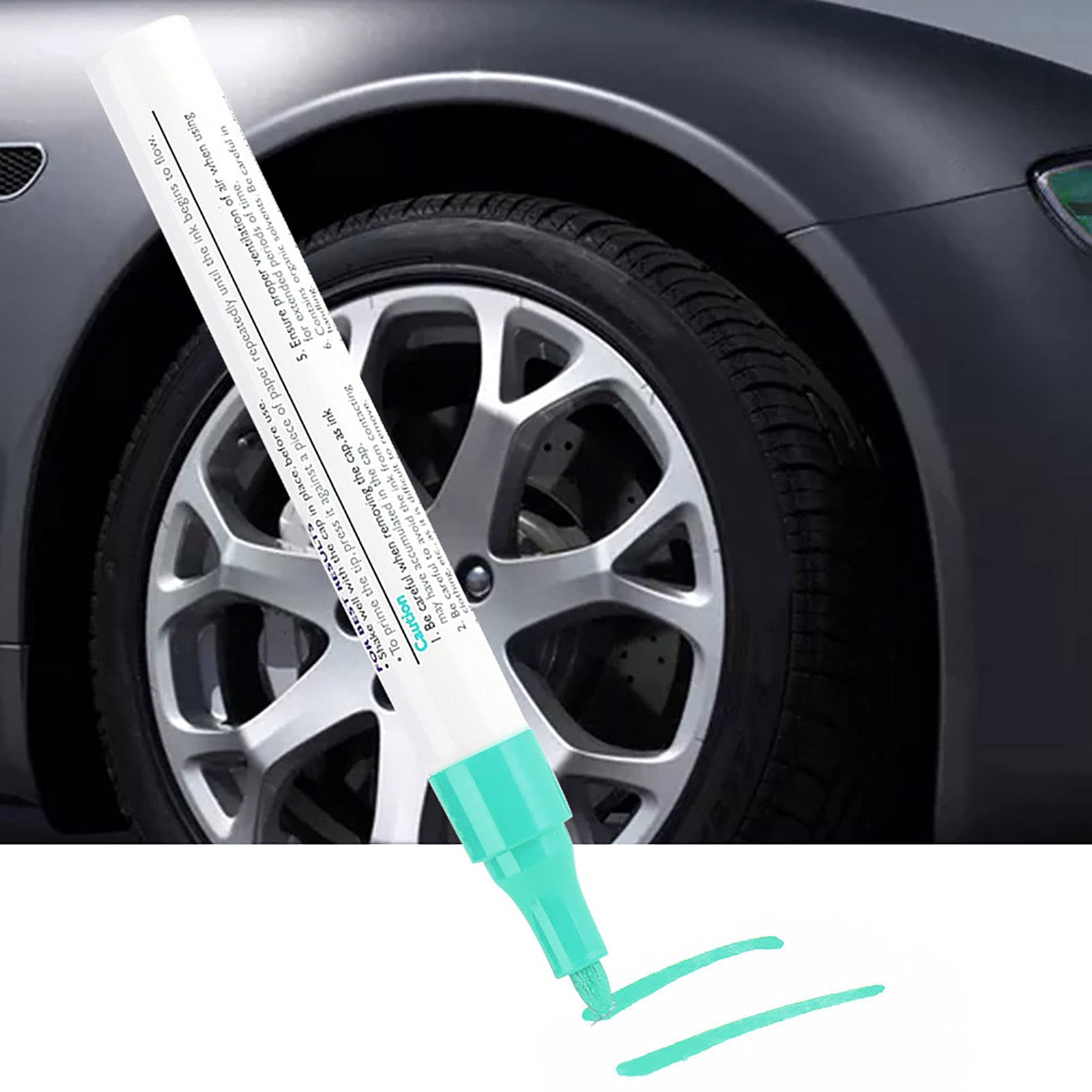Professional Waterproof Tire Paint Pen for Cars - 1pc Green Tire Marker Pen for Durable Tire Lettering & Custom Designs | Perfect for Car Enthusiasts & DIY Auto Detailing