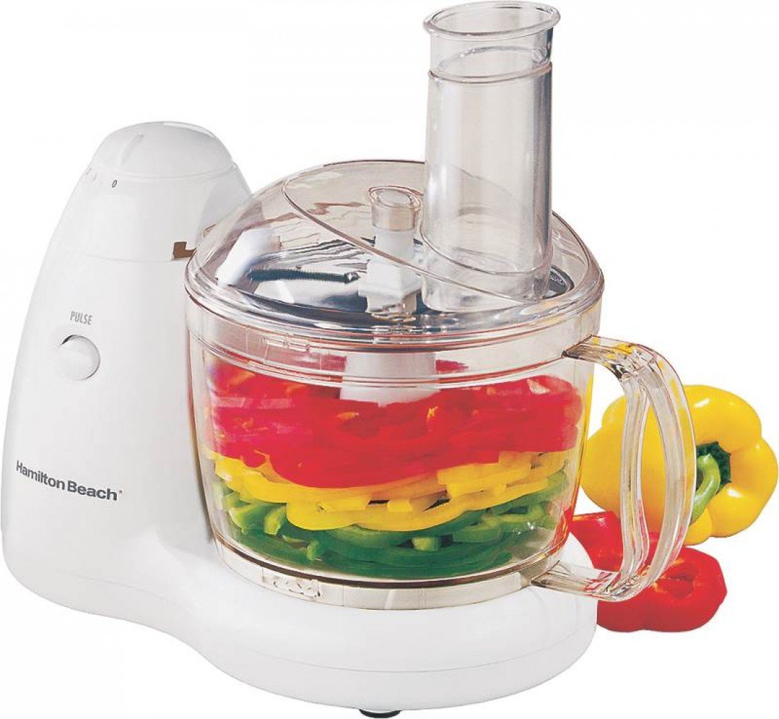 Hamilton Beach 70550R HB 8-Cup Food Processor - Powerful 450-Watt Motor for Chopping, Slicing & Shredding - Perfect for Meal Prep, Baking & Healthy Cooking