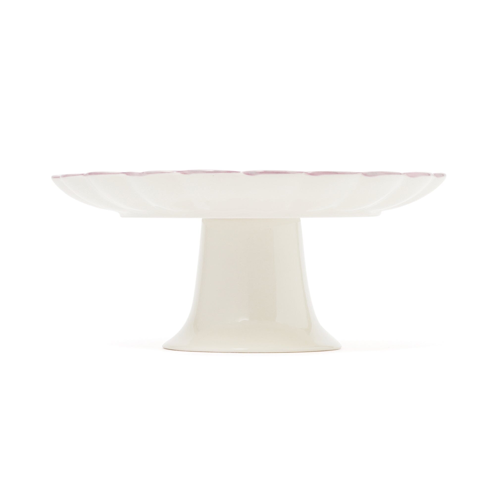 Hand Painted Purple Striped Cake Stand - Elegant Dessert Display for Weddings, Birthdays & Special Events
