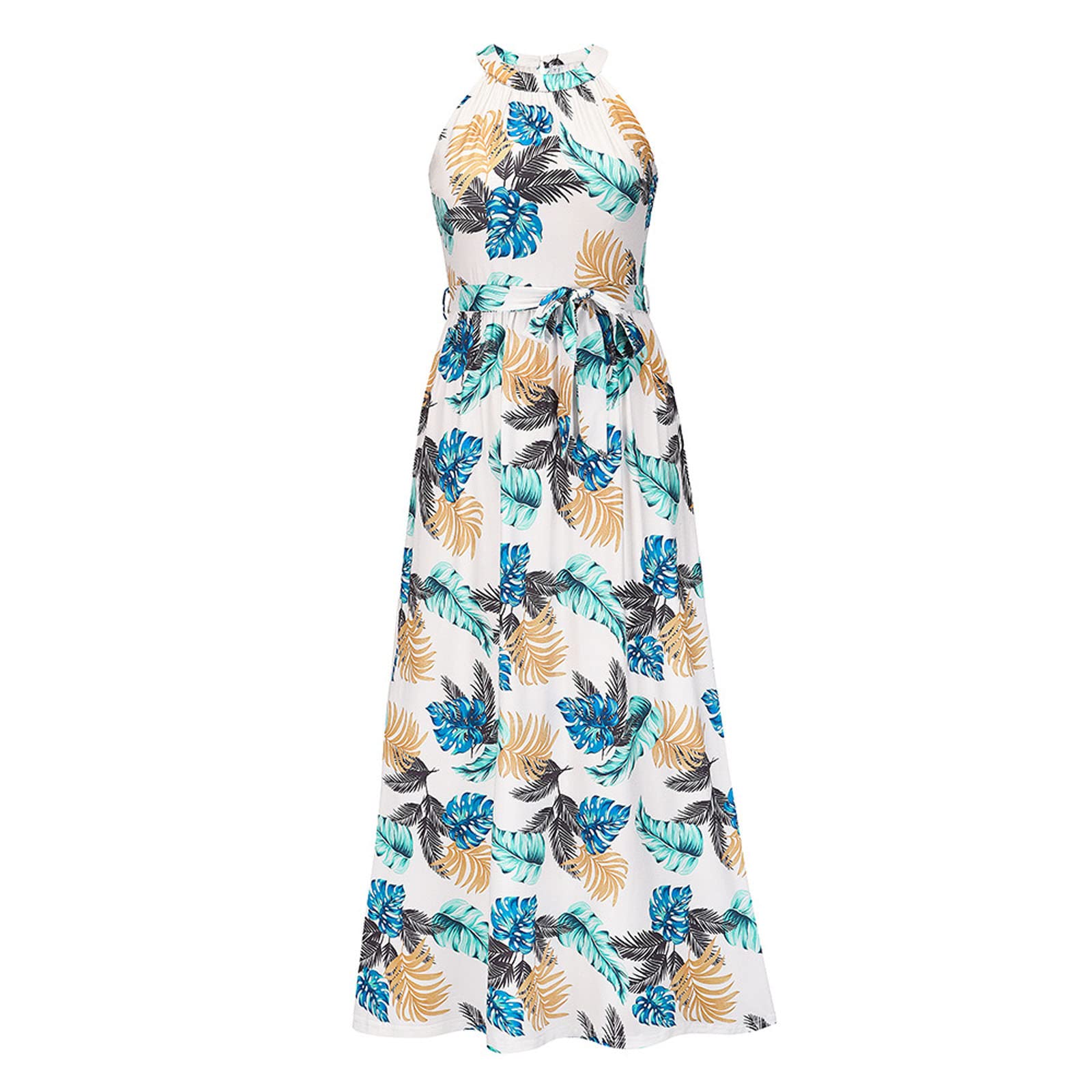 Women's Sexy Printed Sleeveless Suspender Summer Dress - Slim Fit Long Flowy Skirt for Spring & Summer | Perfect for Beach Vacations, Date Nights & Outdoor Parties