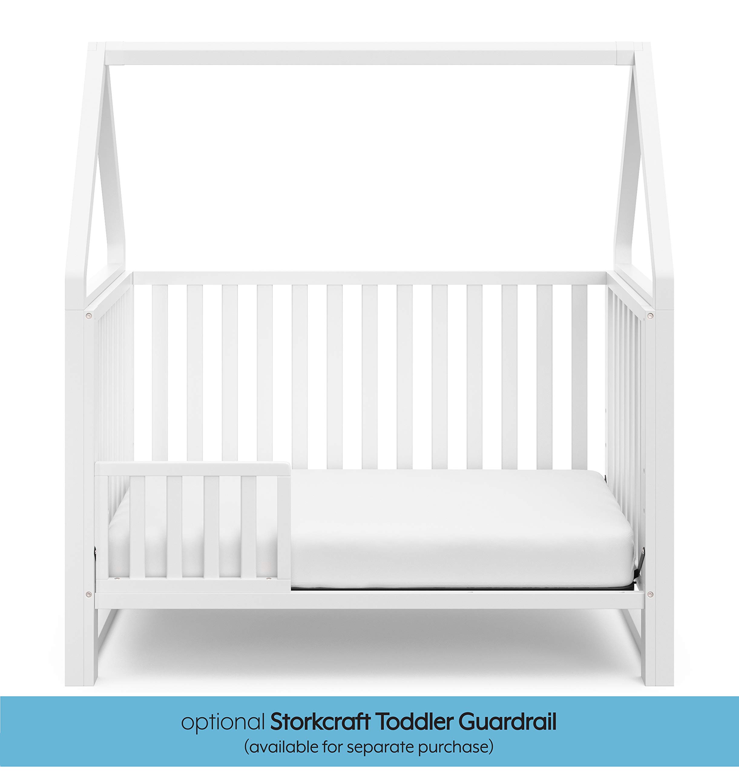 Storkcraft Orchard 5-in-1 Convertible Crib (White) – GREENGUARD Gold Certified Safe Baby Crib | Converts to Toddler Bed, Daybed & Full Bed | Fits Standard Crib Mattress | Perfect for Nursery, Daycare & Growing Families