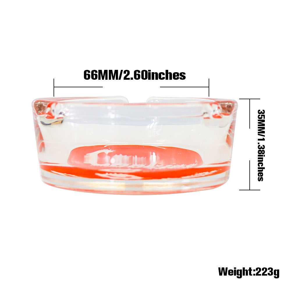 65mm Thick Glass Cookies Ashtray - Decorative Smoking Accessory for Cigars, Cigarettes & Weed | Perfect for Home, Office & Outdoor Use