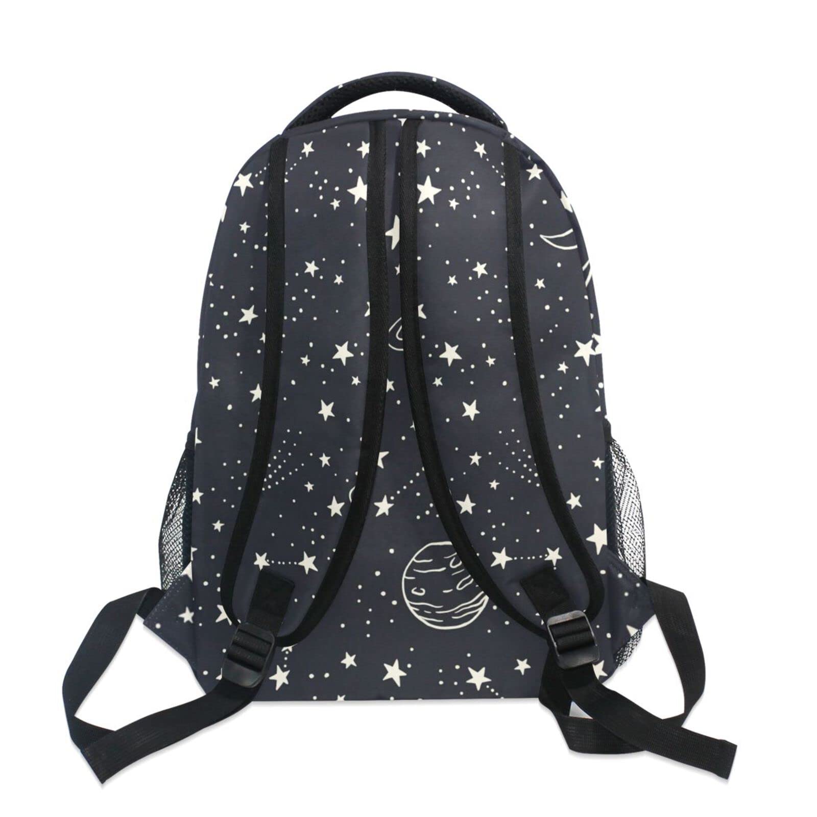 JIPONI Night Sky Planets Stars Moon Constellation Doodle Backpack for Kids & Teens - School Bookbag, Laptop Backpack, Travel Daypack for Students (Perfect for School, College, Travel & Outdoor Adventures)