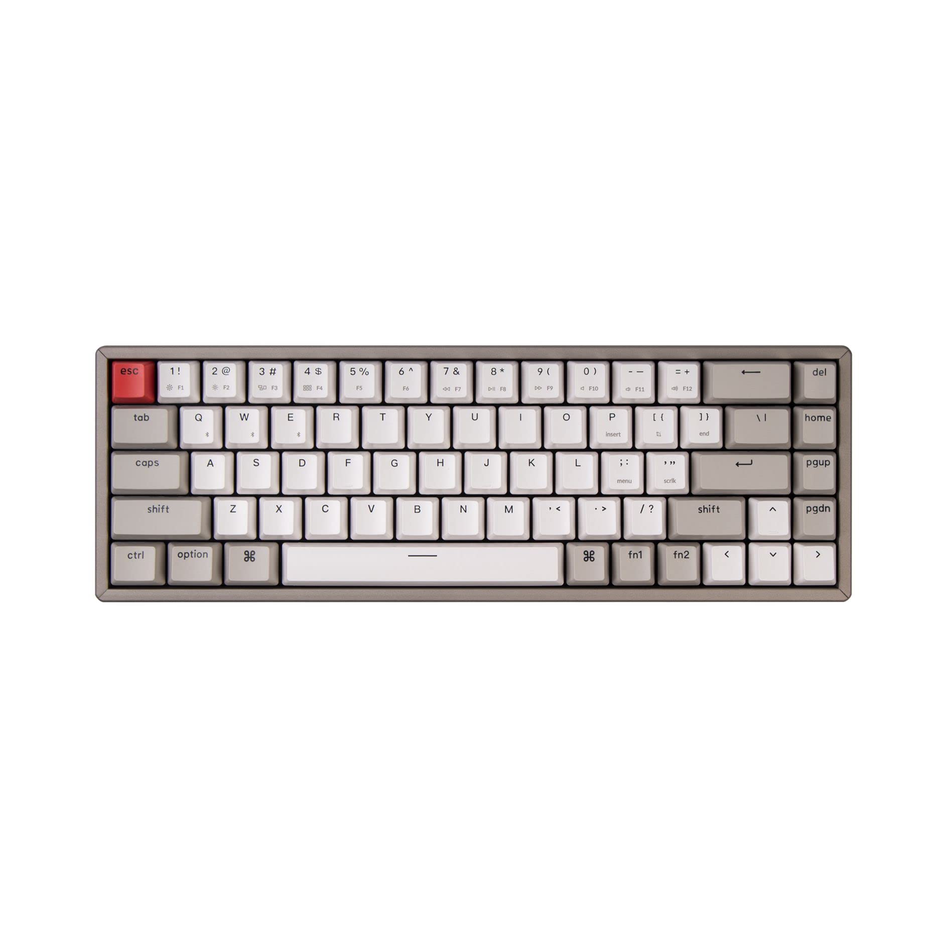 Keychron K6 68-Key Hot-Swappable Wireless Mechanical Keyboard - Bluetooth & Wired Gaming Keyboard for Mac/Windows, 65% Compact Layout with Aluminum Frame & Brown Switches (Non-Backlit) | Perfect for Office Work, Programming & Gaming