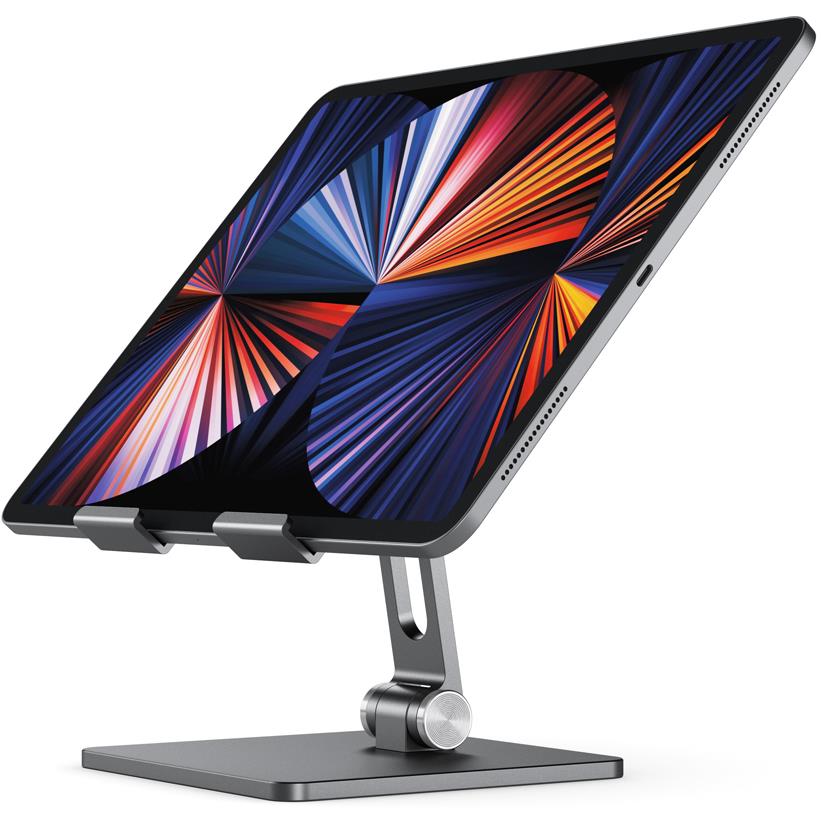 ALOGIC Edge Tablet & iPad Stand Holder - Adjustable & Sturdy Space Grey Aluminum Stand for Reading, Watching, and Working - Perfect for Home, Office & Travel Use