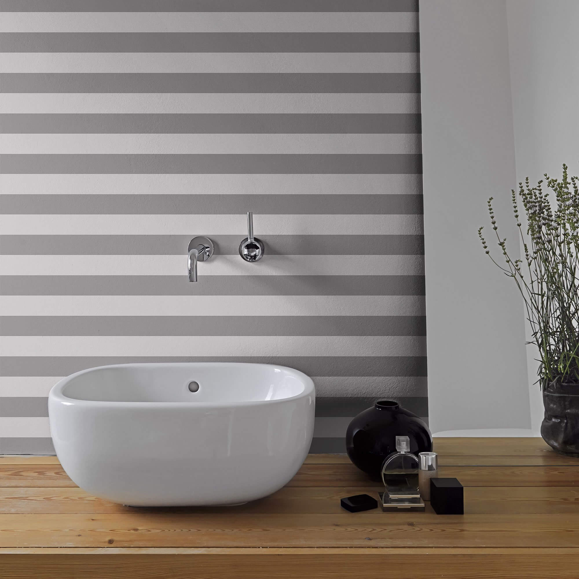 Grey and Silver Peel & Stick Removable Wallpaper - Self-Adhesive Horizontal Stripes - Easy DIY Home Decor for Bedroom, Living Room, Office