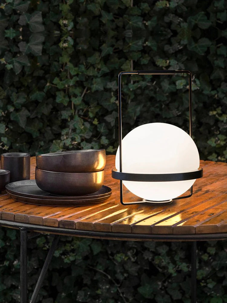 Meira Spherical Table Lamp - Modern LED Nightstand Light for Bedroom, Living Room & Office - Warm White Dimmable Lighting for Home Decor