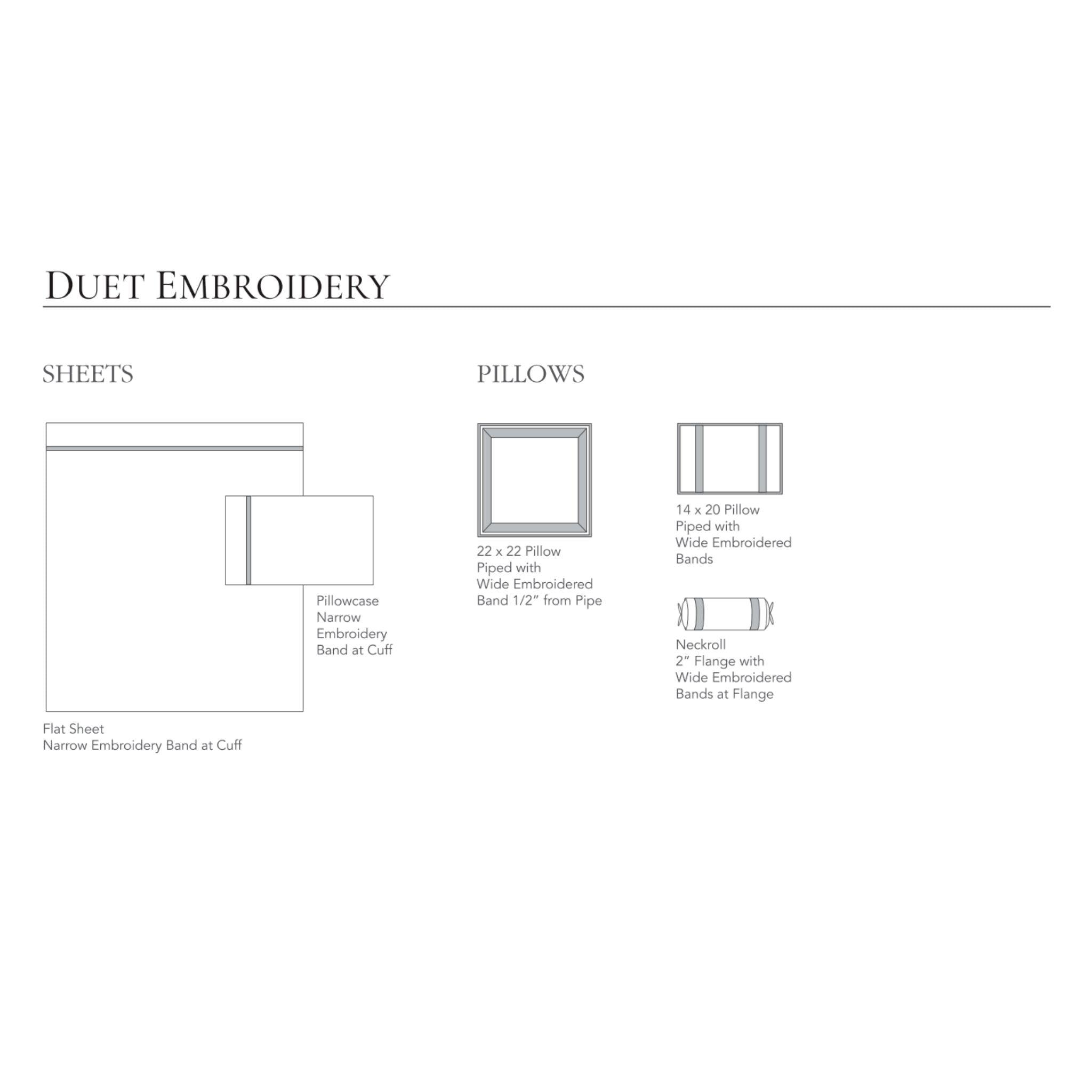 Athens Duet Embroidery Queen Size Sheet Set - 100% Cotton Luxury Bedding with Floral Design - Perfect for Master Bedroom, Guest Room & Airbnb