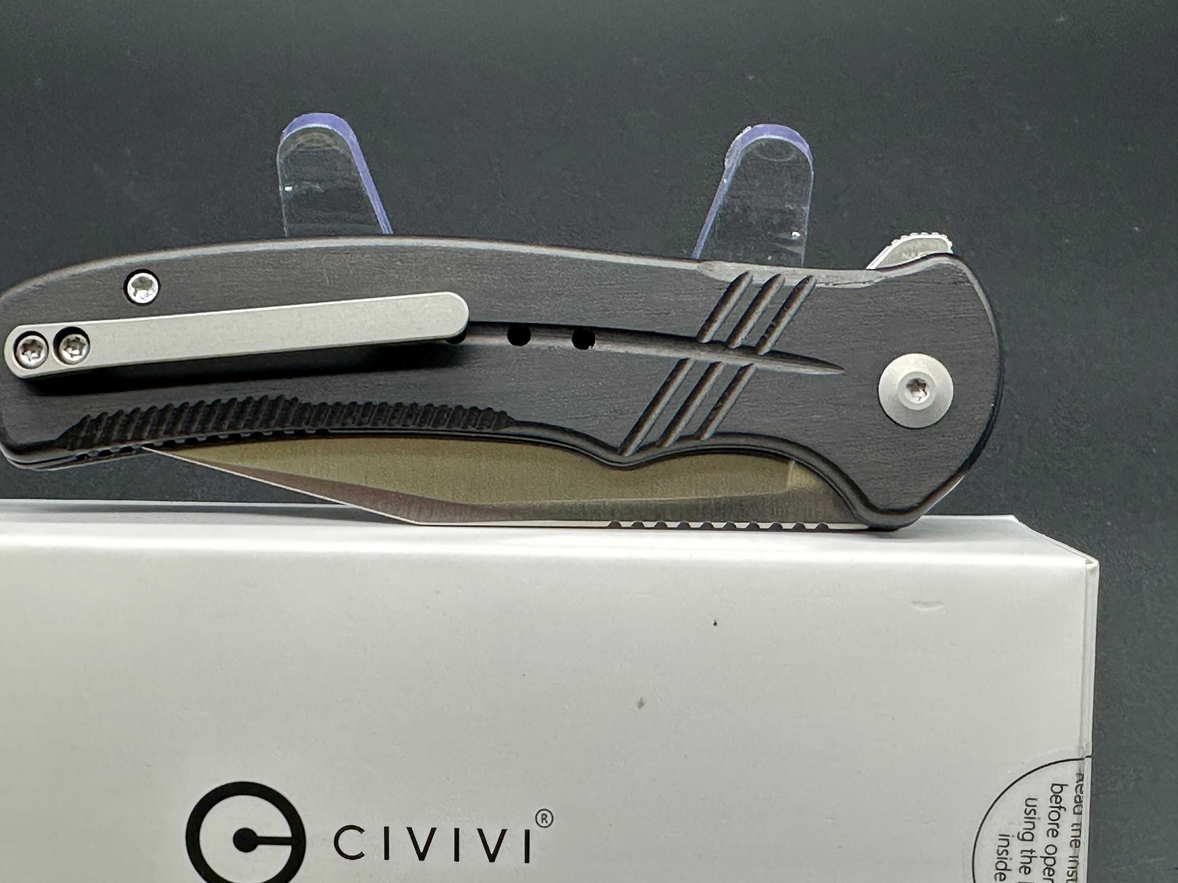 Civivi Cogent C20038F Folding Pocket Knife - EDC Tactical Knife with G10 Handle, D2 Steel Blade for Outdoor, Camping, and Everyday Carry