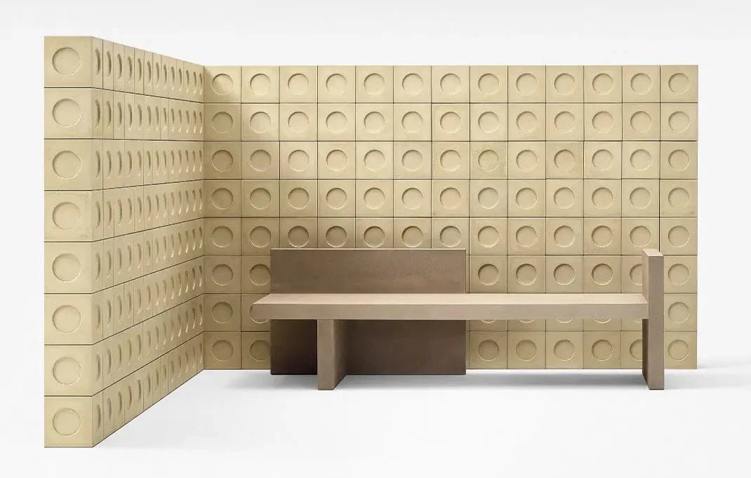 Ducale Bench by CIMENTO® - Modern Outdoor Garden Bench with Weather-Resistant Concrete Design - Perfect for Patio, Backyard, and Poolside Seating