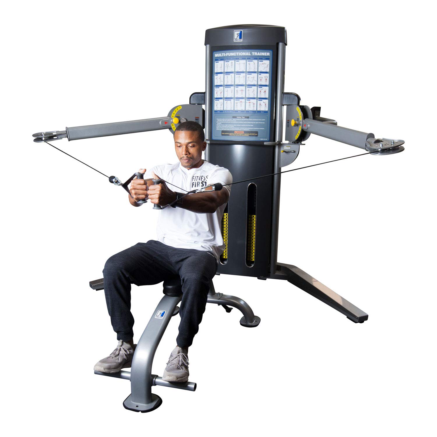 Fitness First Cable Crossover Machine - Premium Home & Gym Strength Training Equipment for Chest, Back & Arm Workouts