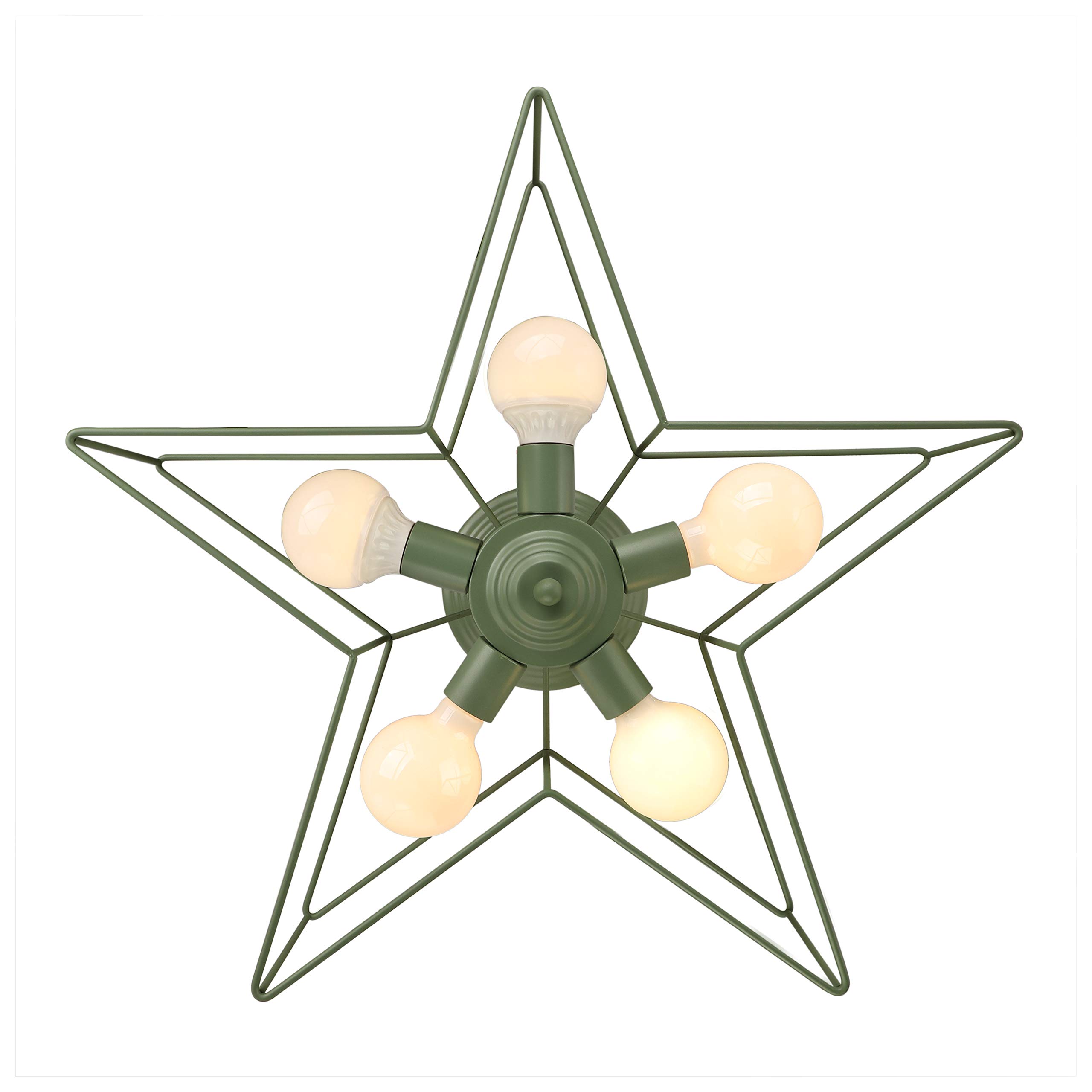 KWOKING 5-Light Flush Mount Ceiling Light Fixture - Modern Industrial Star Design, Minimalist Lighting for Kids Room, Living Room, Hallway - Perfect for Home, Office & Commercial Spaces