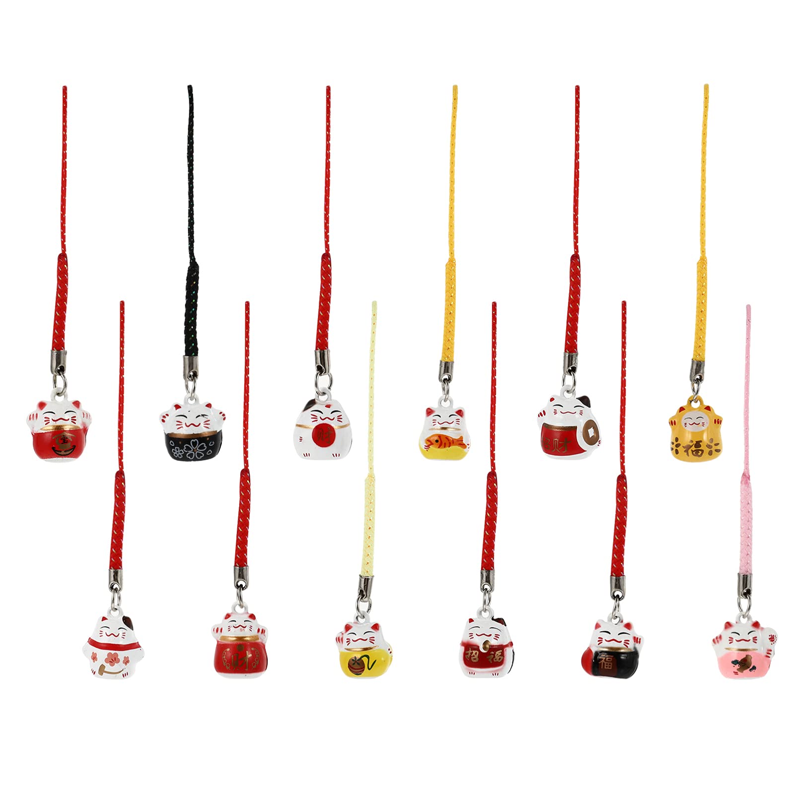 12PCS Adorable Phone Lanyard with Bells - Anti-Lost Wrist Strap for Women & Girls - Perfect for Phones, Keys & Work ID