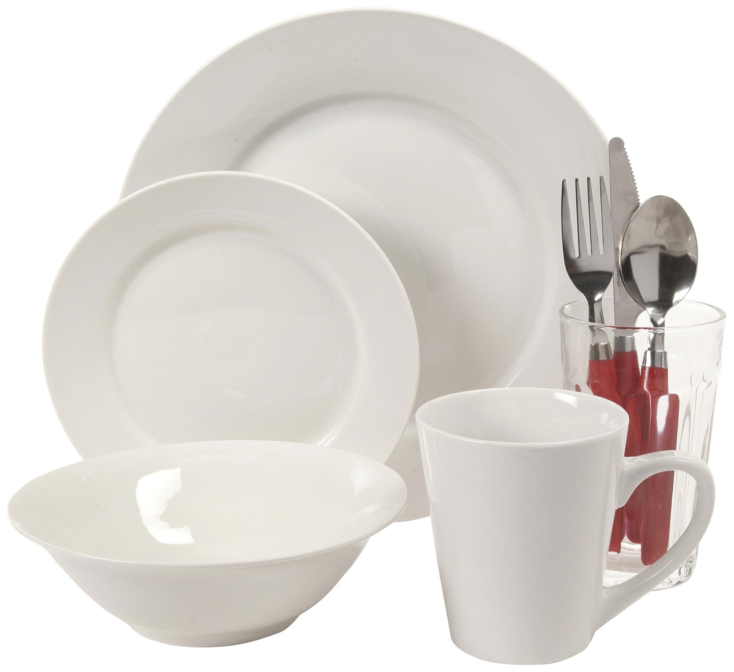 Gibson Home Regal II 32-Piece Fine Ceramic Dinnerware Set - Elegant White Porcelain Plates, Bowls & Mugs for Everyday Dining, Dinner Parties & Special Occasions