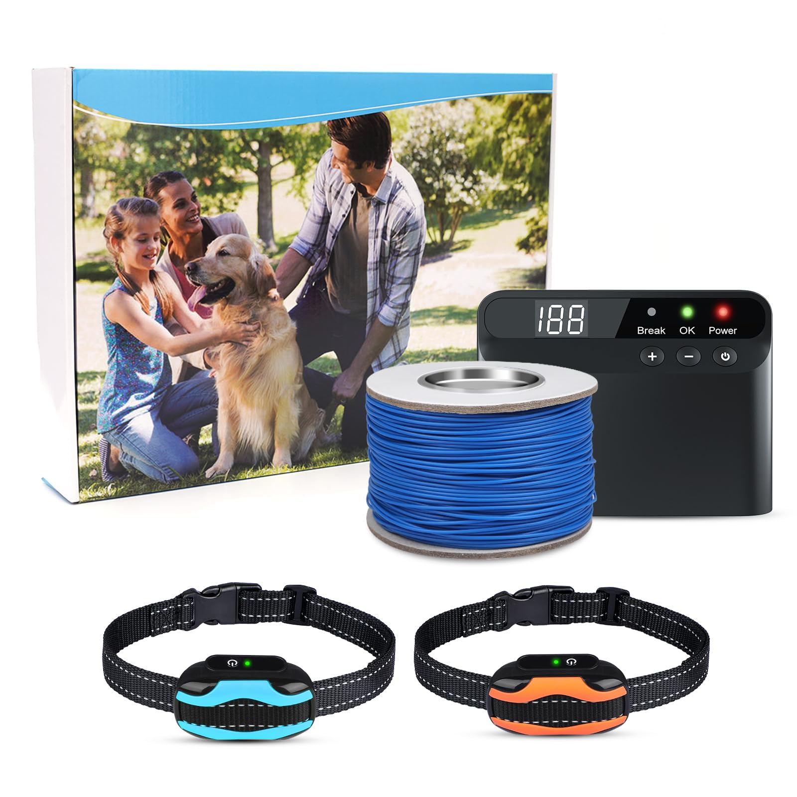 **PcEoTllar Electric Dog Fence System - Rechargeable & Waterproof Wireless Pet Containment with 656Ft Boundary for Underground/Aboveground Use - Perfect for Large Yards & Training Stubborn Dogs**