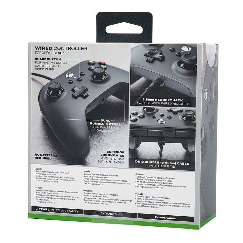 PowerA Wired Controller for Xbox Series X|S - Black - Enhanced Gaming Experience for Xbox Series X and S Consoles